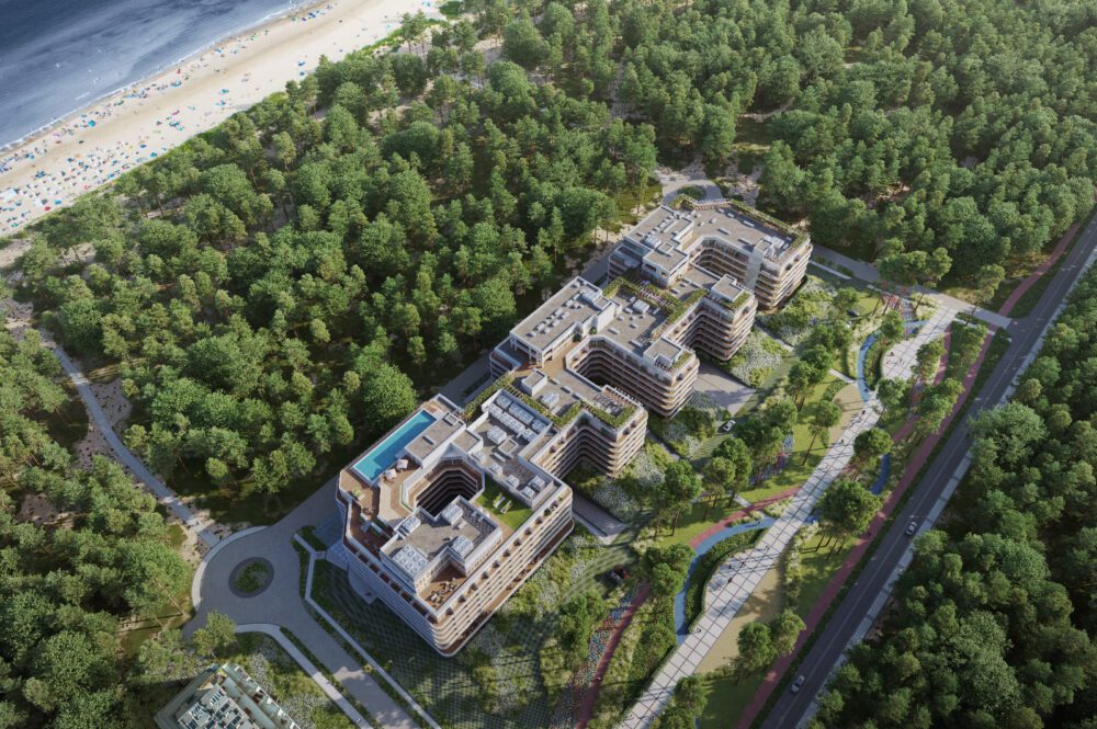 Neubau in Swinemünde, Ansicht der Apartmentgebäude