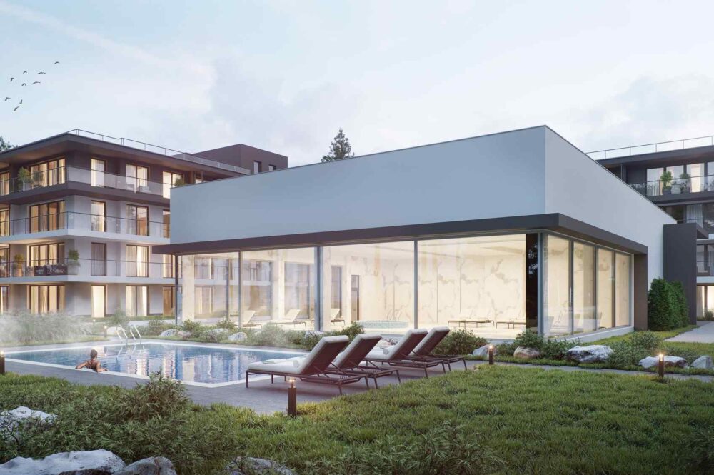 Apartmenthaus mit großen Terrassen nahe dem Strand von Niechorze
