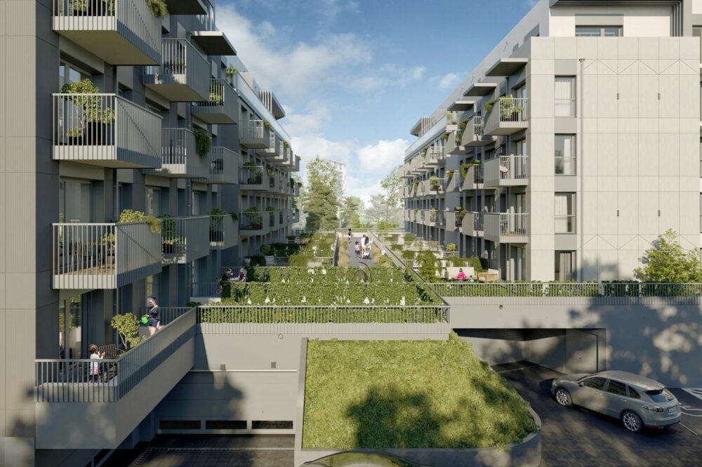Neubau Swinemünde – Balkone und Terrassen der Wohnanlage