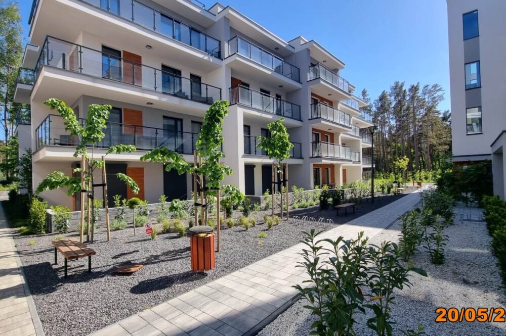 Terrasse einer Ferienwohnung in Pobierowo
