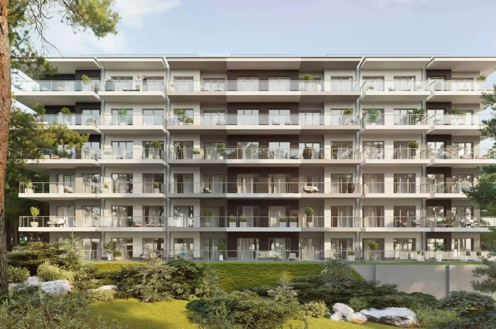Poolbereich der Apartmentanlage in Mrzezyno an der polnischen Ostsee