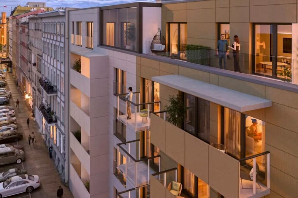Wohnbereich einer Neubauwohnung in Breslau