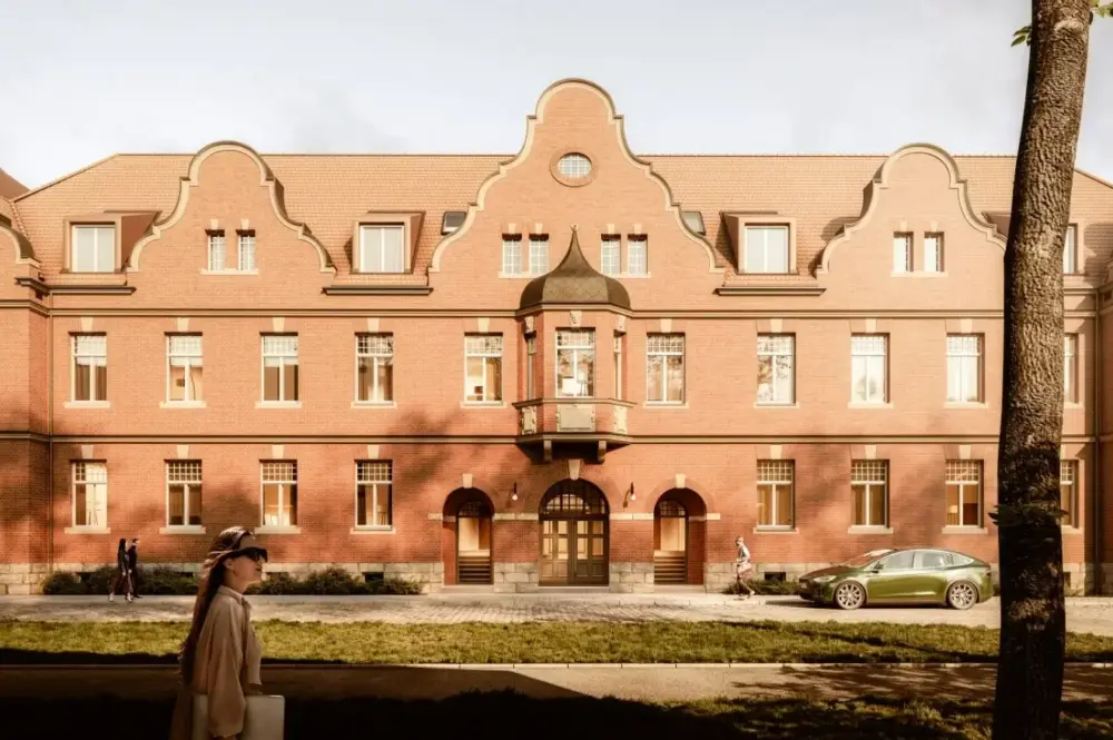 Historisches Gebäude des Wohnensembles in Breslau