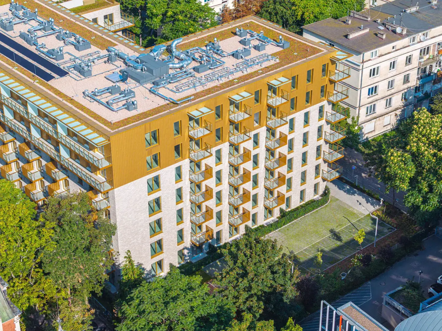 Balkon einer Wohnung im Stadtzentrum von Breslau