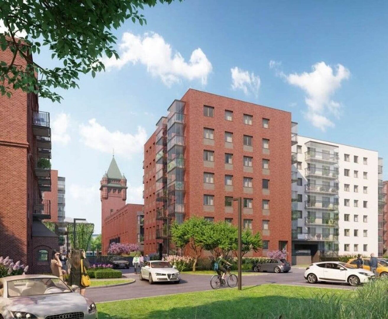 Wohnquartier auf dem ehemaligen Brauereigelände in Breslau