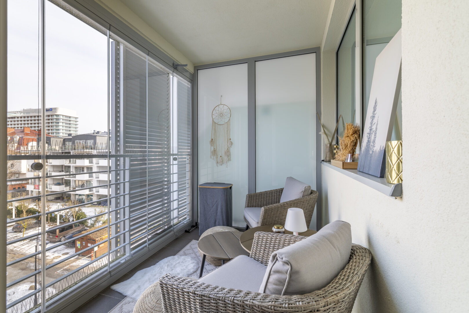 Verglaster Balkon der Wohnung in Swinemünde