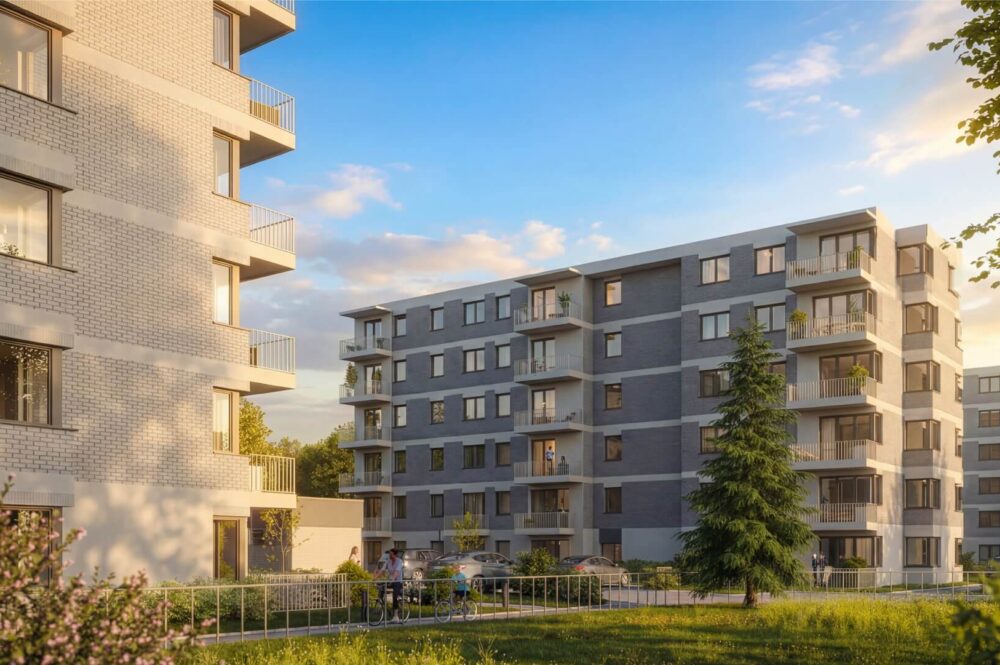 Architektur des Neubauprojekts in Breslau