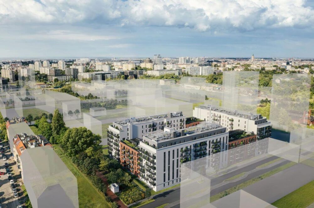 Wohnbereich einer Neubauwohnung in Breslau