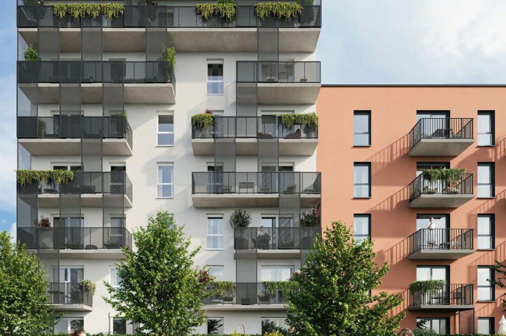 Gebäudeansicht des Neubauprojekts in Breslau
