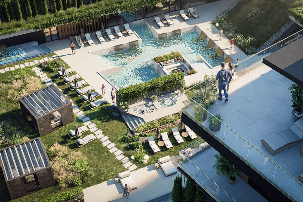 Terrasse eines Apartments im Kurviertel von Swinemünde
