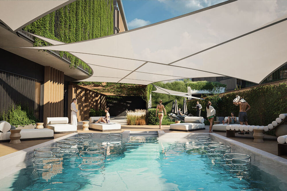 Gemeinschaftsbereich im Neubau-Resort in Swinemünde