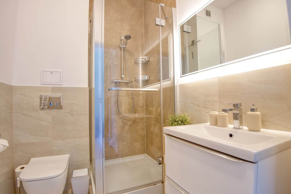 Badezimmer der Ferienwohnung in Swinemünde