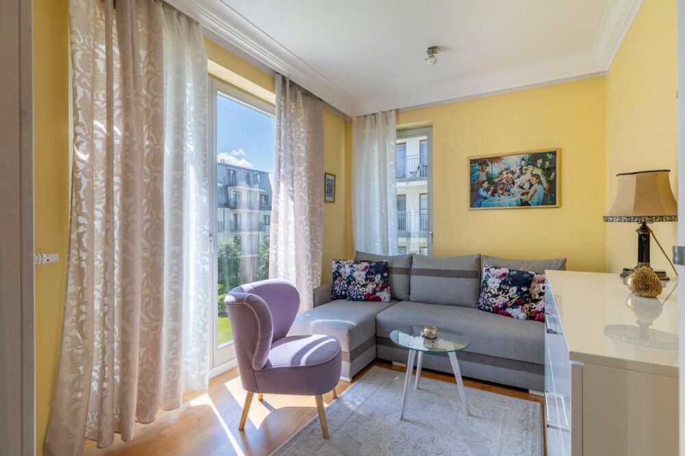 Schlafzimmer der Wohnung in Swinemünde