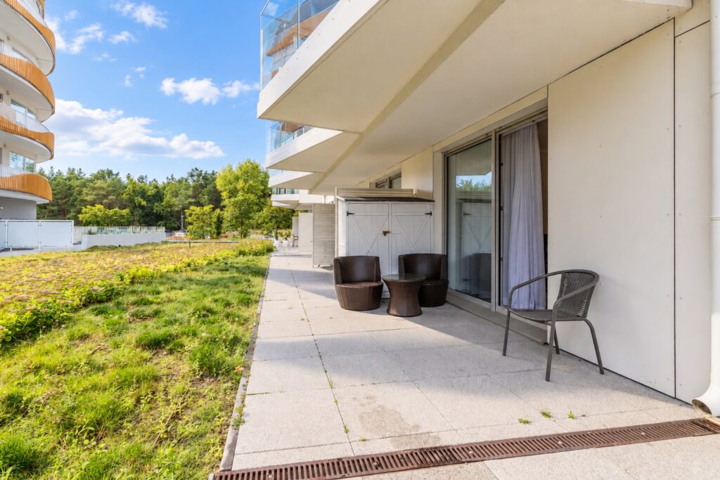 Ferienwohnung Swinemünde erste Reihe: 2-Zimmer-Apartment mit Terrasse direkt am Strandzugang