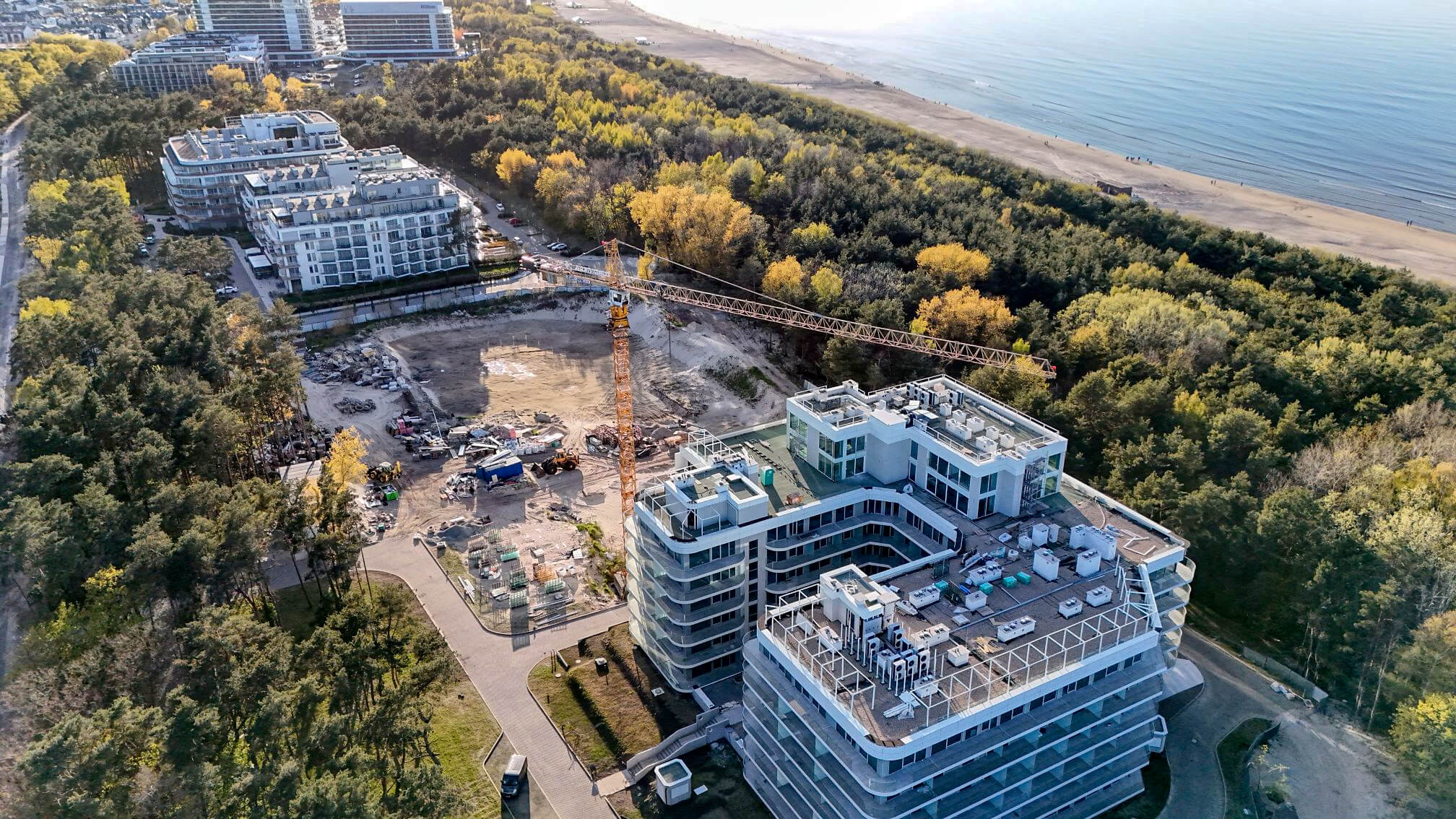 Baustelle des Apollo Resort an der Uzdrowiskowa-Straße in Swinemünde