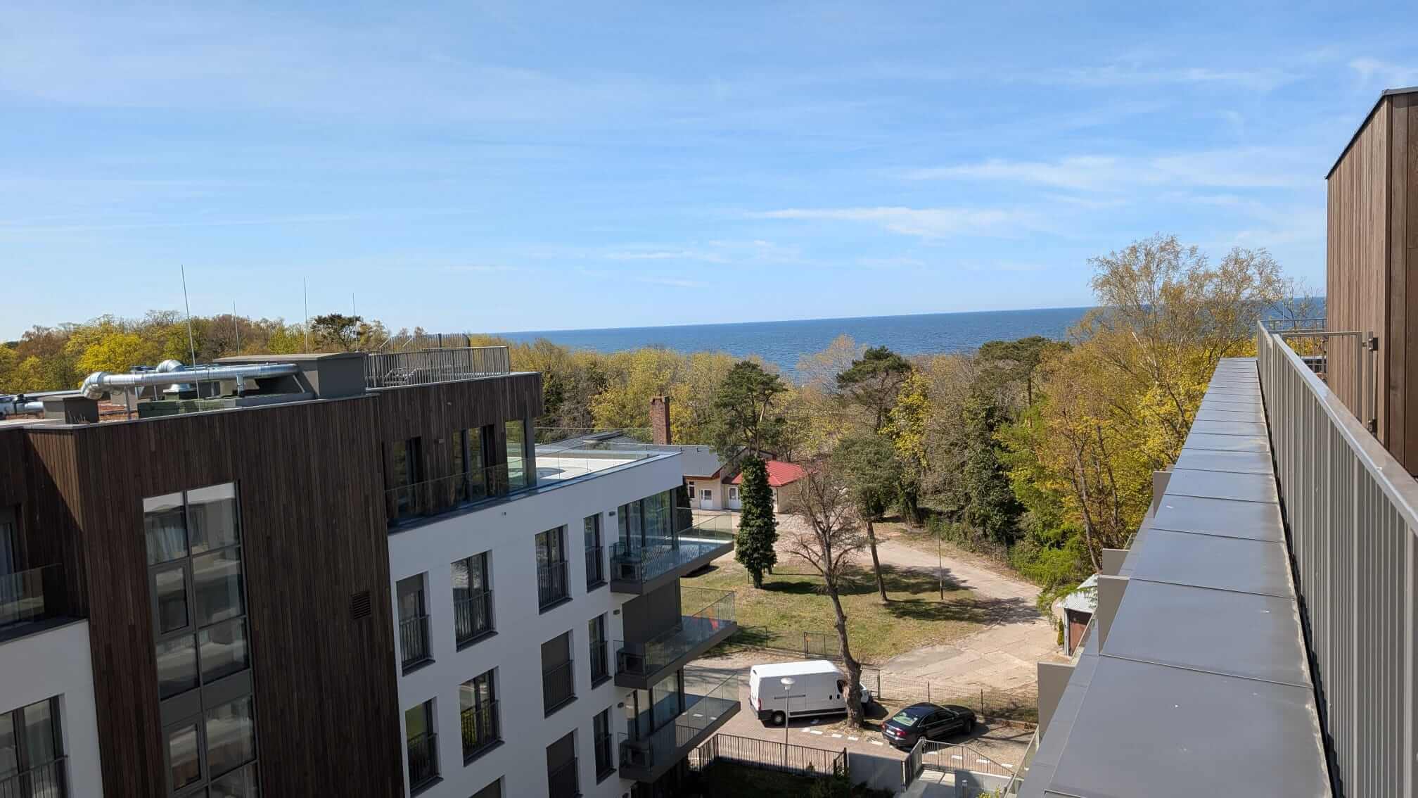 Außenansicht der Wohnanlage in Dziwnow an der polnischen Ostsee