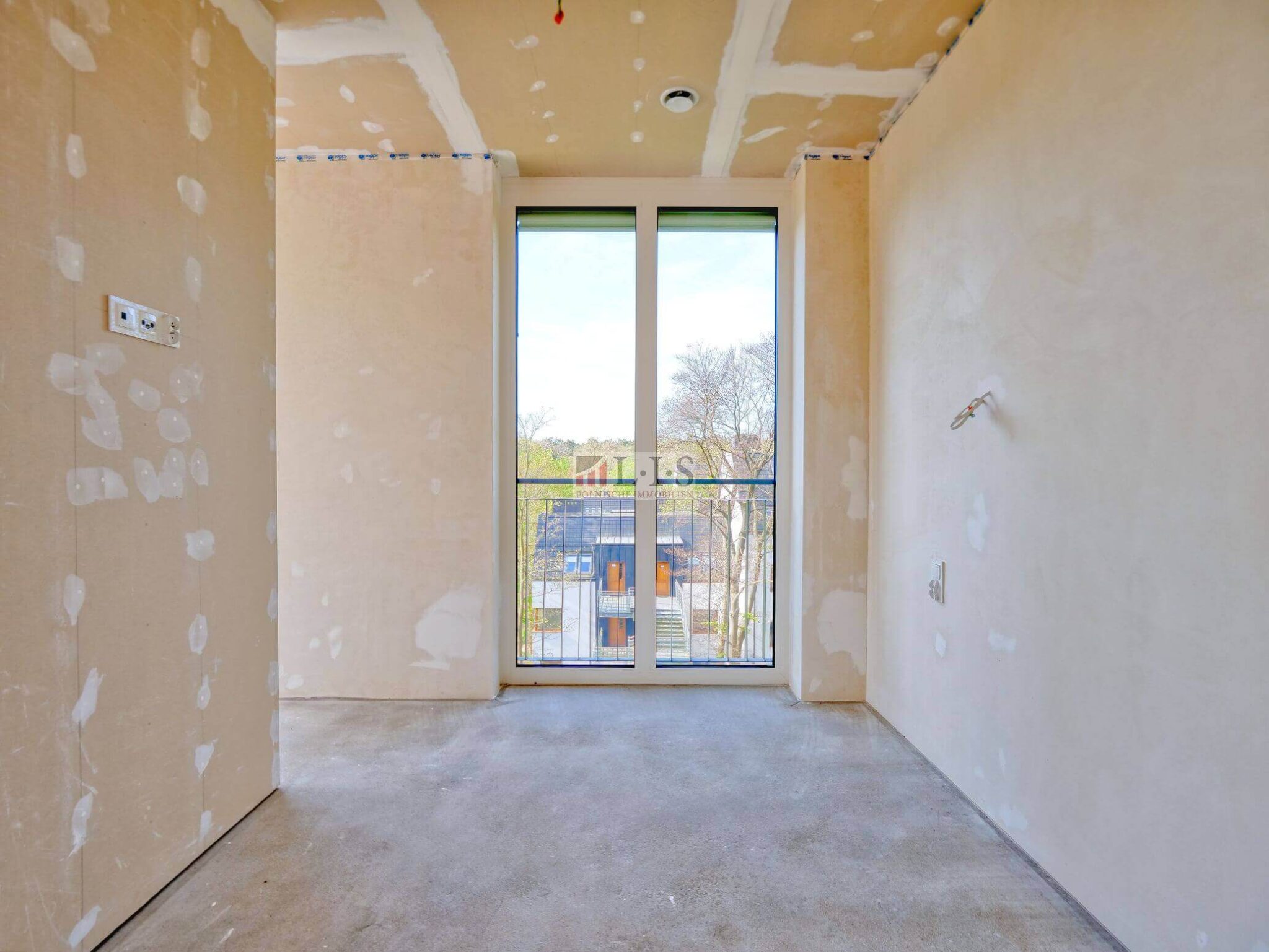Wohnung in Polen im Rohbau vor dem Innenausbau