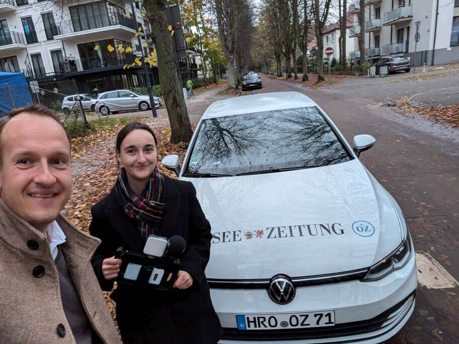 Selfie mit Journalisten der Ostsee-Zeitung in Swinemünde