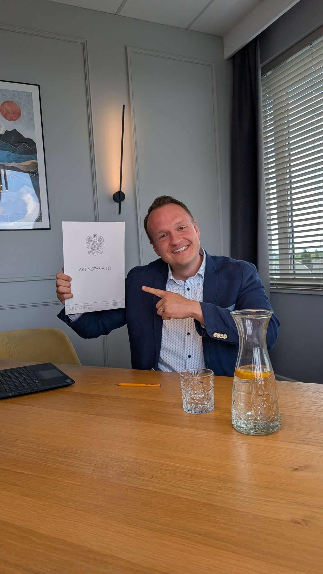 David Lis beim Notartermin in Polen, per Vollmacht ohne anwesenden Kunden